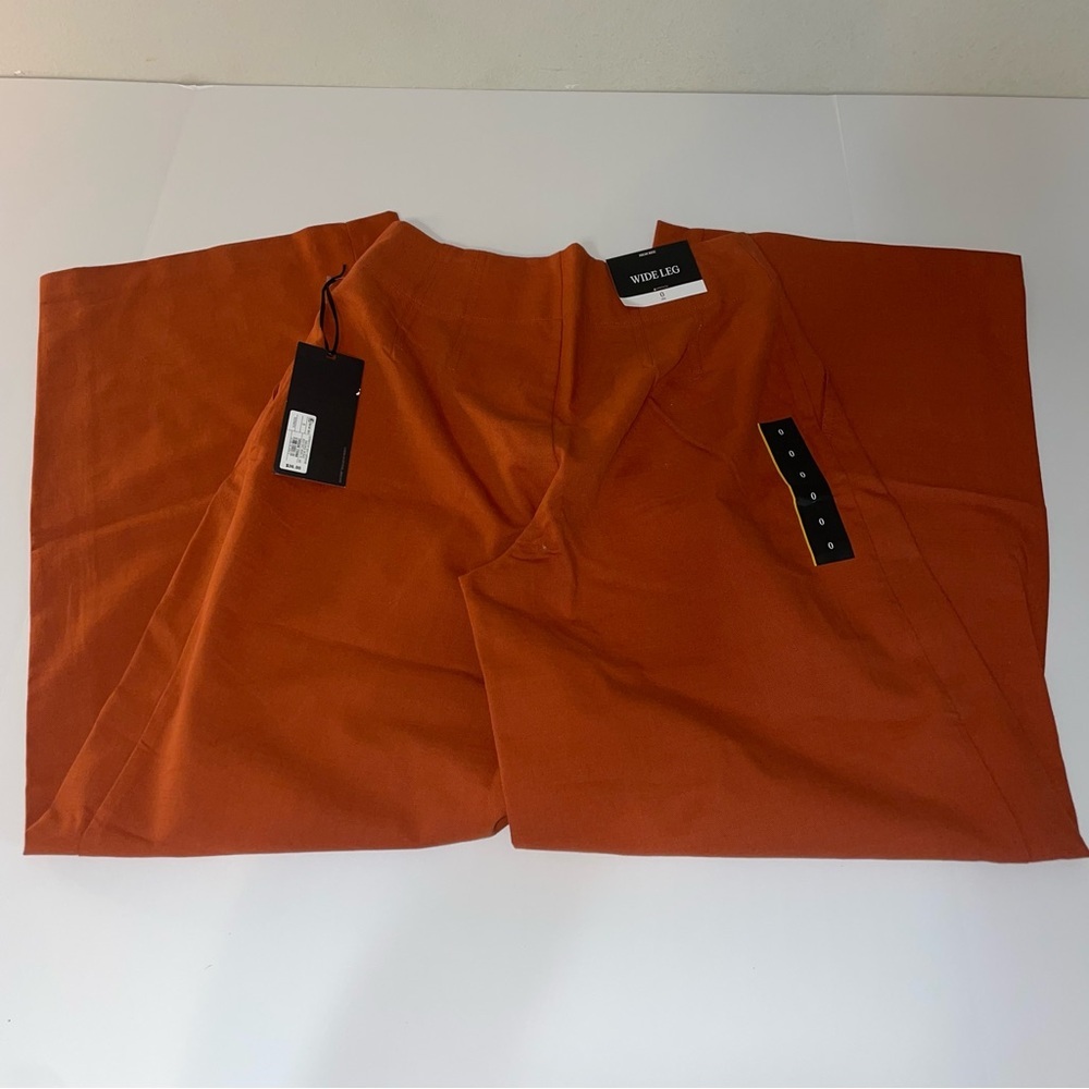 Future Collective Target Rust Orange Pants Wide Leg High Waist Fall Size 0 NEW - Picture 13 of 16